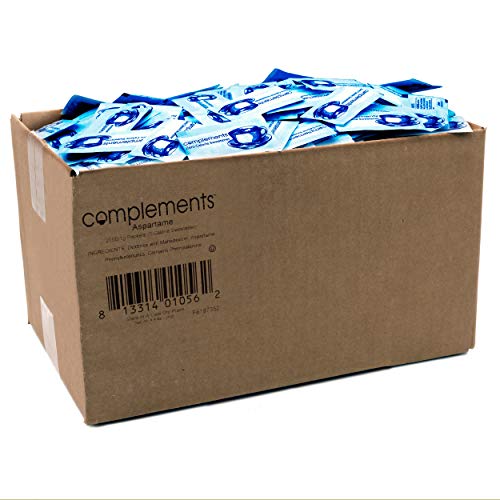 Complements Zero Calorie Aspartame Blue Sweetener Packets, 2000 Count