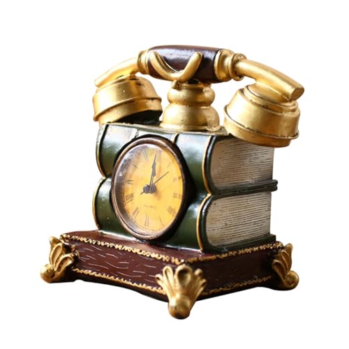 DECHOUS 電話時計 vintage 小説の時計の装飾 電子 小道具 固定電話は有線接続 デジタル時計 新規樹脂電話 デスクト とオフィスの装飾 新築祝いの 電話の装飾品 国内の装飾