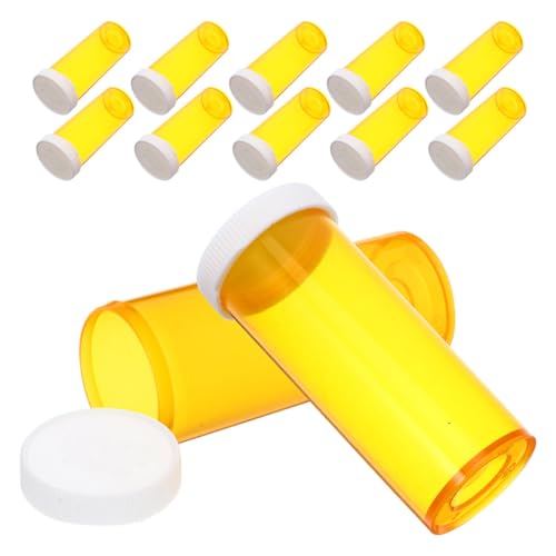 WEKAMOS 12 Piezas Botellas de Pastillas Plástico con Tapas Impermeables para Viaje Contenedores Compactos y Resistentes para y Suplementos Organizador de Pastillero para Uso Diario