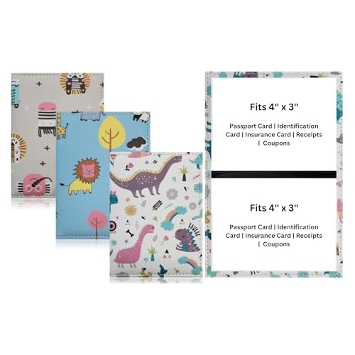 3-Pack Faux Leather Card Holder for Passport, ID, Insurance, Receipts, and Coupons (4 x 3 Inches)
