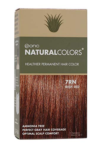 ONC NATURALCOLORS (7RN Irish Red) 4 fl. oz. (120 mL) Heat Activated Healthier Permanent Hair Dye with Certified Organic Ingredients, Ammonia Free, Vegan Friendly, 100% Gray Coverage