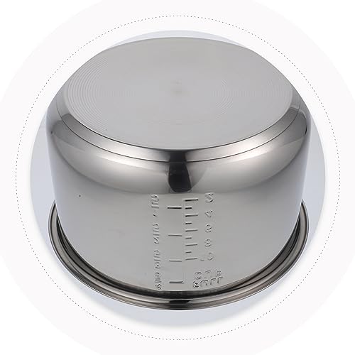Cabilock Rice Cooker Inner Pot Replacement Stainless Steel Inner Pot for Rice Cooker Built-in Scale 9.44 X 9.44 X 5.31 in 1 Pack for Soup Cake Home Cooking