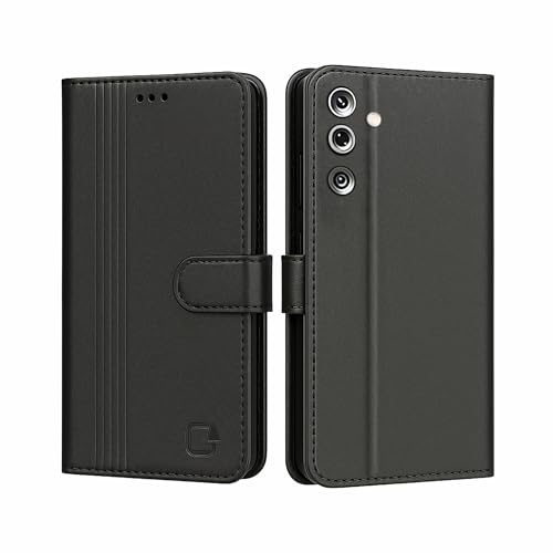 Image of AIBEX Shock Proof Flip Compatible for Samsung Galaxy M36 5G / Samsung Galaxy F36 5G Flip Cover Leather Finish | Inside TPU with Card Pockets | Wallet Stand | Complete Protection Flip Case - Black