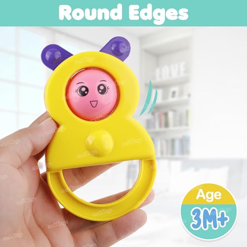 Image of Zest 4 Toyz Baby Rattle Toy, 6-12 Months Rattles and Teether for Babies Lovely Attractive Non Toxic Rattles for Kids (Pack of 3)