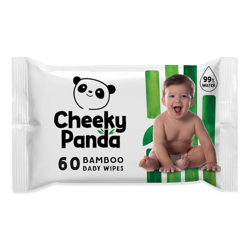 The Cheeky Panda Toallitas Humedas Bebe | 60 Unidades | Hecho de bambú | Base de Agua y Sin Perfume, Sin PFAS