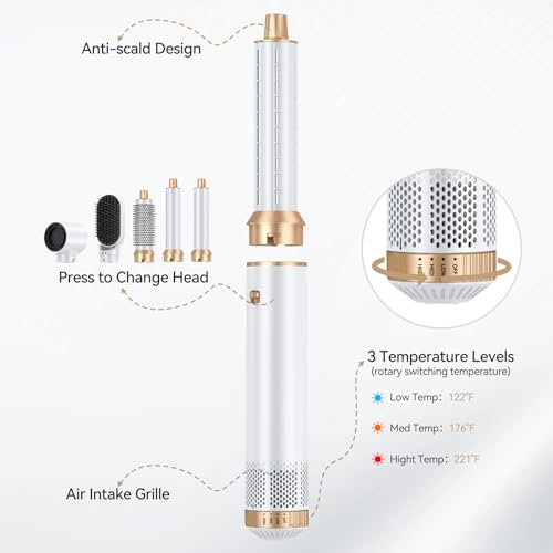 Image of 5 in 1 Hair Dryer Brush Blow Dryer Set Curling Iron Hair Styling Tools
