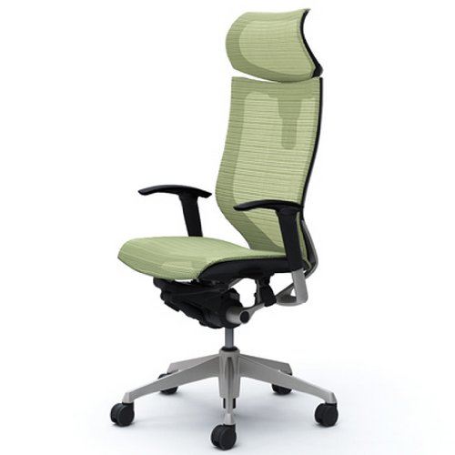 オカムラ オフィスチェア バロン 可動ヘッドレスト 可動肘 座メッシュ ピスタチオ CP81CR-FEH6