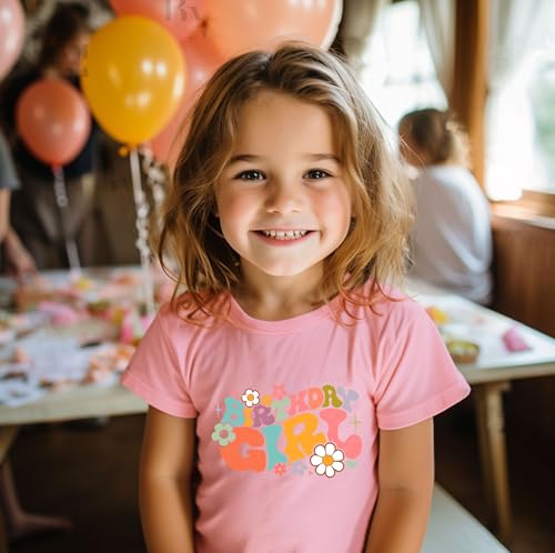 Image of Birthday Shirt Girls Toddler T-Shirts Unicorn Mermaid Birthday Tees Little Kids Top Outfit White Pink 2nd 3rd 4th 5th 6th 7th