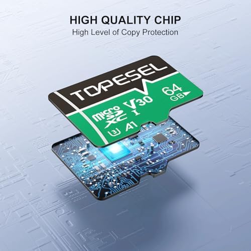 TOPESEL 64GB Micro SD Card with Adapter,up to 90MB/s Reading, 35MB/s Write — view 5