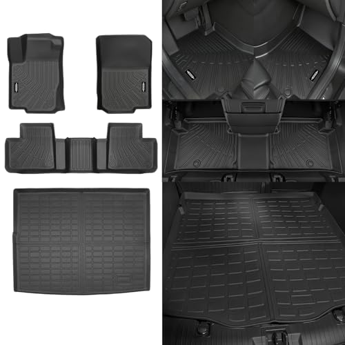 NQOQN Custom Fit Floor Mats for Mercedes Benz GLE 2016-2019 350 400 43 AMG 450 AMG 500 500e 550 550e 63 AMG S (Not for Coupe/cabriolet), All Weather TPE Floor Liners & Trunk Mat, Full Set Accessories