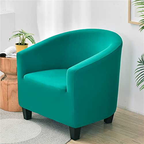 FANSU Housse de Fauteuil Cabriolet Chesterfield Extensible, Élégant Mode Couleur Unie Couverture de Fauteuil Antidérapant, Tub Chair Housse de Canapé sans Housse de Coussin (Teal)