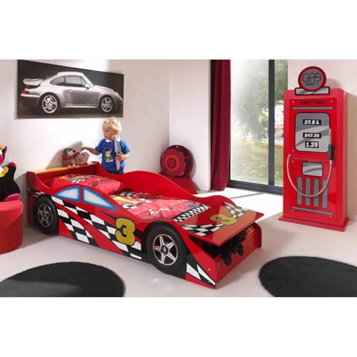 AltoBuy Turbo - Lit Voiture 70x140cm Formule 1 + Armoire 1 Porte