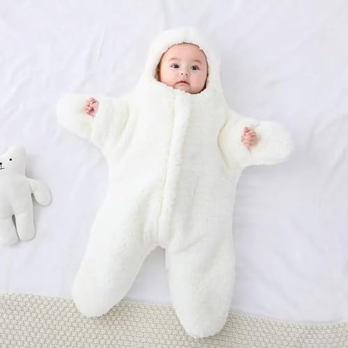 Image of Baby Starfish Onesie, Thick Fleece Wearable Starfish Baby Onesie, Newborn Starfish Swaddle Bag