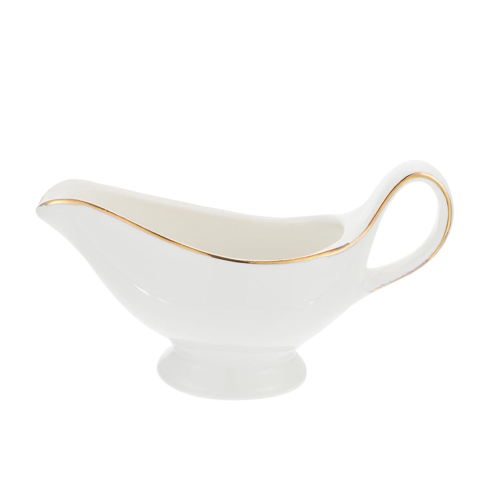 Unomor Ceramic Sauce Bucket Milk Jug Gravy Boat for Dressings Honey Server Coffee Syrups Sauce Boat Water Pitcher Coffee Creamer Seasoning Dish Dinnerware Saucier Sauce Jug Ceramics White