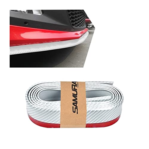 Car Front Bumper Lip Splitter, 2.5m/8.2ft Front Lip Spoiler, Self-Adhesive Waterproof Auto Side Skirt Protector Strip, Universal Exterior Soft Rubber Decoration Accessories for Cars (White)