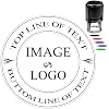 Custom Logo Stamp - Personalized Self Inking Business Stamp with Your Image Text Design, Round Rubber Stamp for Address/Branding/Packaging/Box/Paper Bag, Press Quick Dry Ink, Durable & Refillable