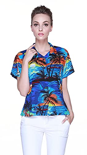 Image of Hawaii Hangover Family Matching Hawaiian Clothes, Sunset Blue | Family matching Hawaiian outfits, Sunset Blue, lightweight rayon, machine washable, tropical print, luaus, cruises