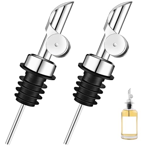 YAOYYG 2 Pièces Verseur D'huile D'olive, Distributeur D'Huile D'Olive, Bec Verseur Avec Fermeture Automatique, Bouchon Verseur Pour Bouteille D'Huile, Sirop Et Vinaigre