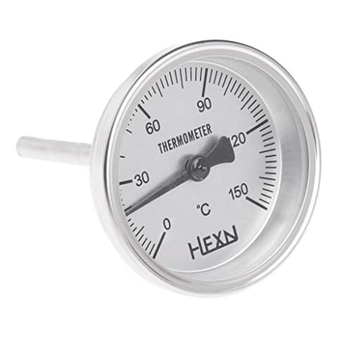 Kcnsieou 1/4 weißes PT-Gewinde Edelstahl Thermometer Küche Lebensmittel Kochen Messgerät Cover