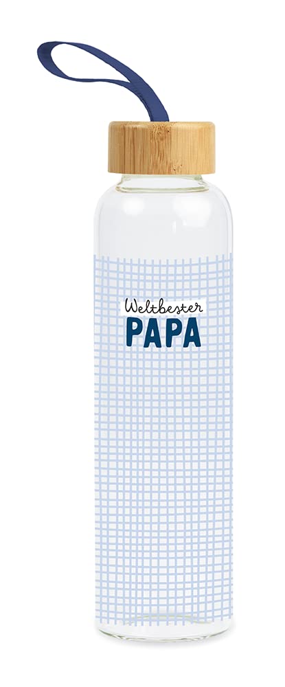 Grafik-Werkstatt Glass Drinking Flap with Funny Saying | with Handle Loop | 550 ml | Weltbester Papa