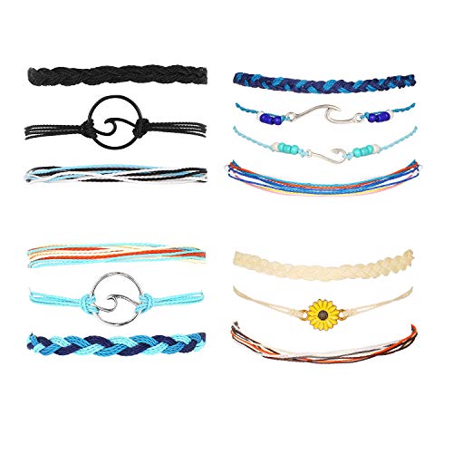choice of all 3 Pcs Summer Surfer Wave Bracelet Adjustable Friendship Bracelet Handcrafted