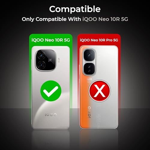 Image of A rtistque Clear Hard Transparent Acrylic Armor Anti-Drop Shockproof TPU Edge Back Cover Case for iQOO Neo 10R - Black