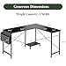 Sagenest L Shaped Desk, 50 Inch Reversible Computer Desk Corner Gaming Table with CPU Stand & Storage Bag, Sturdy Metal Frame PC Workstation for Home Office