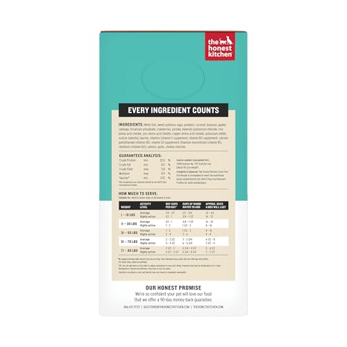 Image of The Honest Kitchen Human Grade Wholemade Dehydrated Dog Food, Grain Free Dog Food, Fish, 4 lb Box