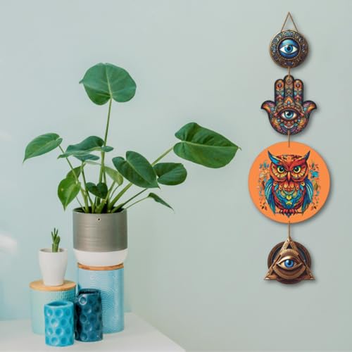 Image of CAPIO ART Welcome Wooden Quote Wall Hanging Decoration Items for Home Decor | Mdf Art for Living Room & Bedroom | Decorative Item for Office & House | Gifts Modern Wood Hanger - Owl-1