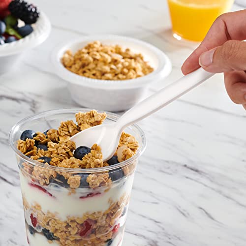image for GUSTO [360 Combo Pack] Heavyweight White Basic Plastic Silverware Set 