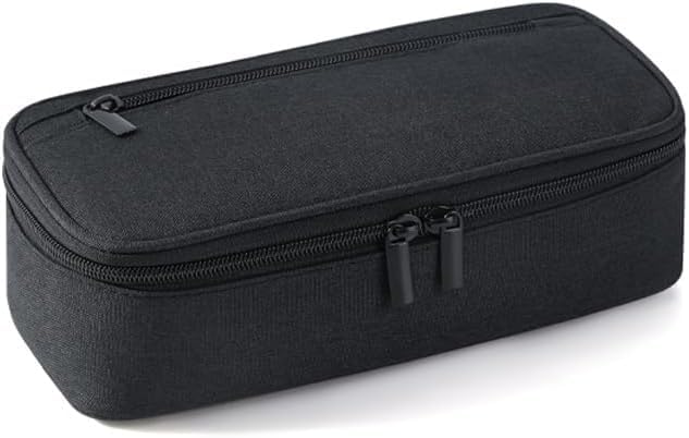 Qooloo Federmäppchen, Groß Kapazität Mäppchen Federmäppchen, Schwarz Pencil Case, Mit Smoothy Reißverschluss Stiftetui, Aesthetic Etui Federmappe, für Schule Mädchen Jungen Büro Erwachsene