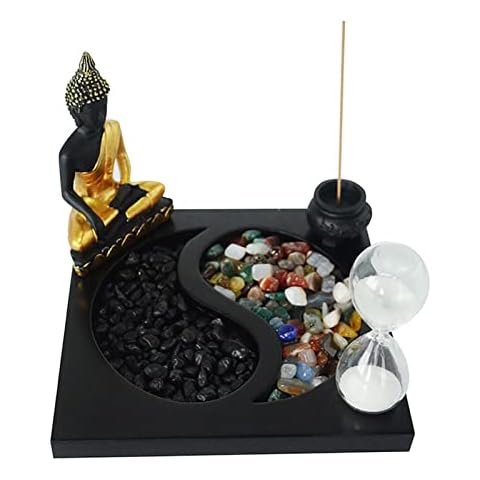 XUBX Sitzende Buddha Statue, Räucherstäbchen Halter Cover