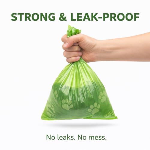 Image of Dog Poop Bags 360 Count - Strong Leak-Proof, Easy Tear, Eco Friendly Biodegradable Waste Bags for Dogs & Cats, Unscented