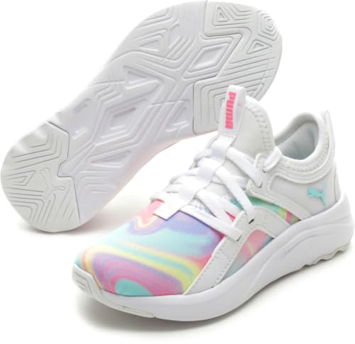 PUMA Soft Sophia Swirl AC (Little Kid) Puma White/Island Paradise/Pink Glimmer 1.5 Little Kid M2