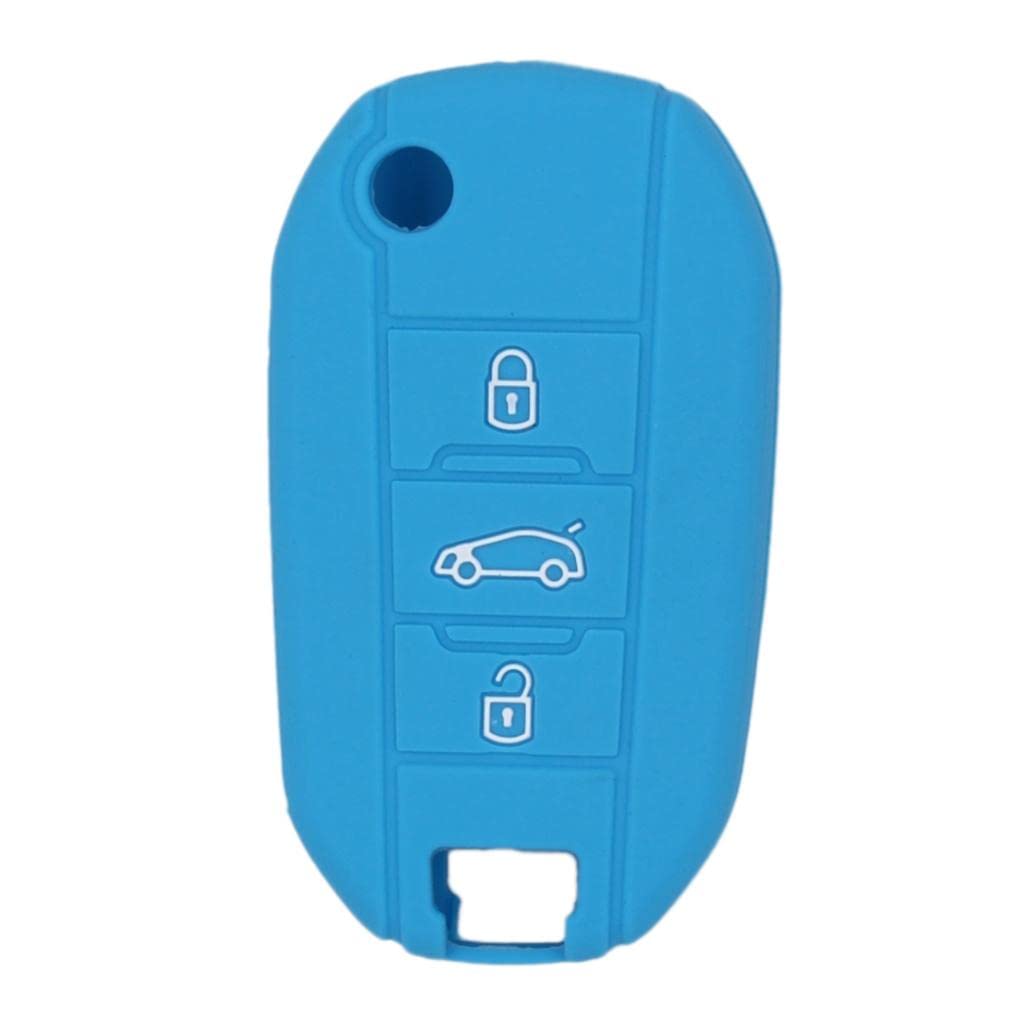 Lr Decor Bazaar Silicone Cover Fit for AUDI Folding Remote Key Fob Case Shell Light Blue-image-41