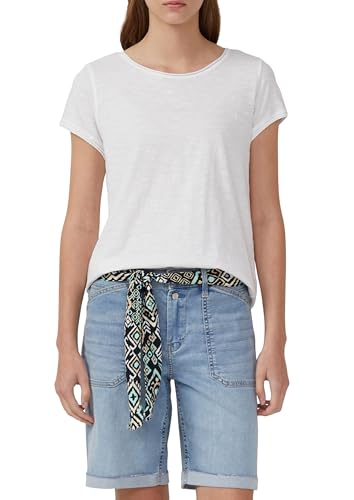 s.Oliver T-Shirt mit Rollkanten und Flammgarnstruktur