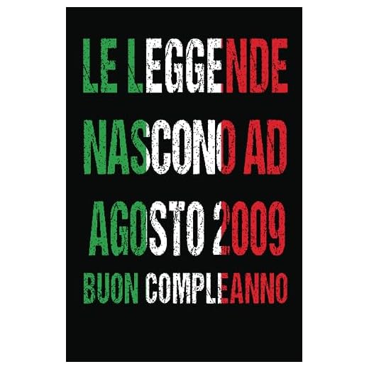 Le Leggende Nascono Ad Agosto 2009: Idea regalo originale e divertente di 14 anni per per ragazze e ragazzi. Taccuino a righe