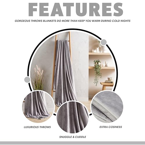 Olivia Rocco Flannel Fleece Throw Blanket Super Soft Warm Fluffy for Bed Sofa Couch Chair Lightweight and Cozy Solid Design - Image 2