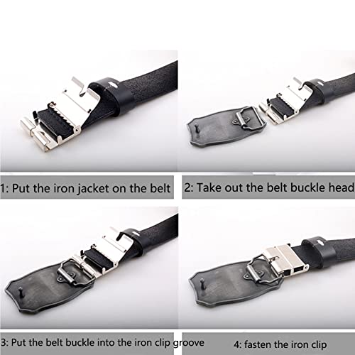 Genuine Leather Belt,Men's Casual Belt Retro Punk Style Simple Versatile Dress Jeans Belt4