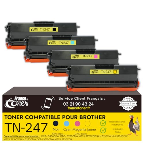 Toner compatible Brother TN247 haute capacité 3000 pages pour HL-L3230CDW et MFC-L3750CDW