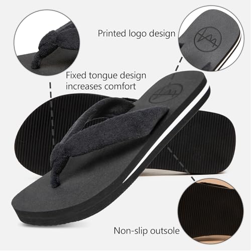 Flip Flops for Women,Yoga Mat Flip Flops Women,Beach Thong Sandals for Women,Indoor and Outdoor Womens Flip Flops, 1 Inch Heel, Available in Blue, Black, Pink3