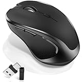 Mouse for MacBook Wireless Bluetooth Mouse Laptop MacBook Air Mac Pro Rechargeable Silent PC iPad Optical Mouse with Jiggler Dual Mode Switch Bluetooth 5.2/3.0 and 2.4GHz USB Type-C Receiver Black