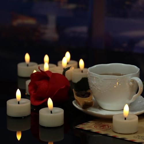 Image of Magiq 6 PCS Flameless LED Tea Lights Flickering White Battery Operated, Electric Fake Tealight Candles Long Lasting for Romantic Night Wedding Birthday Party Valentine's Day Christmas Home Decor