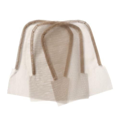YANTAISIYU 3 Pieces 4X4 Inch Lace Net Wig Accessories Lace Base Net Frontal Closure Base for Wig Making Lace Top Closure (Brown)