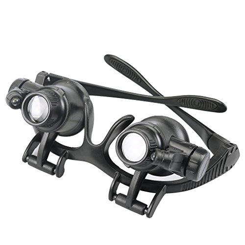 Jóias Lupas 10X 15X 20X 25X Eye Magnifier Lupa Olho de Reparação do Relógio Magnifier Vidros Com 2 l