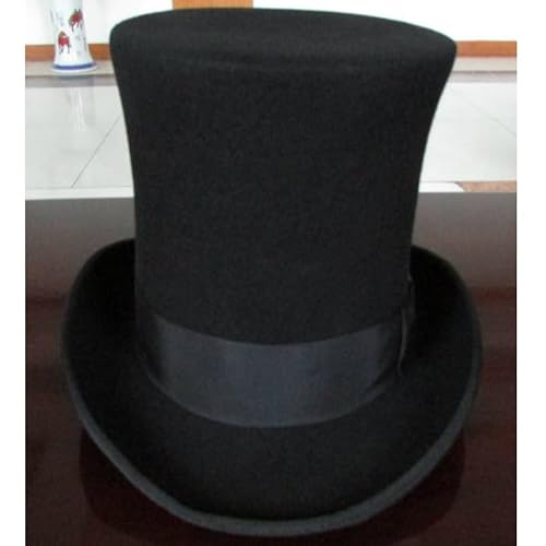 Aoleaky 25Cm (9.8 Inch) Steampunk/Mad Top Hat Vintage Wool Fedoras Hat Derby Hat Magician Hat Black 56-58CM M steampunk buy now online Aoleaky 25Cm (9.8 Inch) Steampunk/Mad Top Hat Vintage Wool Fedoras Hat Derby Hat Magician Hat Black 56-58CM M steampunk buy now online