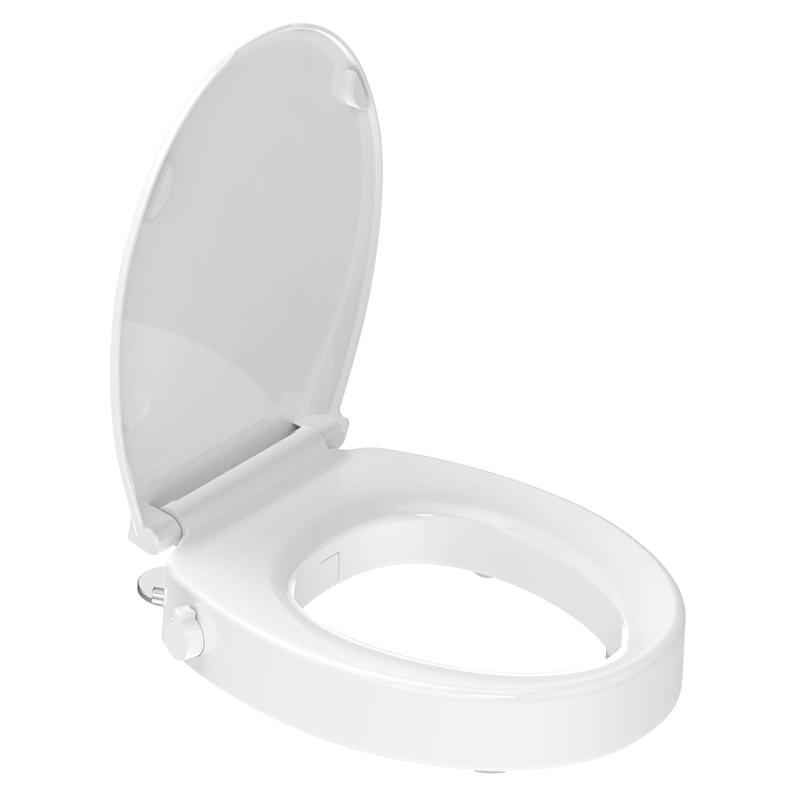 YEAUPE PRO Podwyższenie siedziska 5 cm, z bidetem z polipropylenu (PP), wolnoopadająca, deska sedesowa podwyższona do 250 kg, antypoślizgowa, łatwy montaż, dla seniorów i po operacji bioder