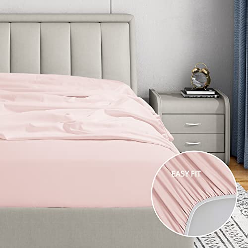 Cathay Home Luxury Wrinkle and Fade Resistant Double Brushed Ultra Soft Microfiber 14-Inch Standard Pocket Single Fitted Sheet - Image 2