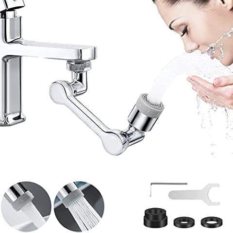 Wasserhahn Strahlregler Schwenkbarere 1080° Drehbar Wasserhahn Sprühkopf Cover