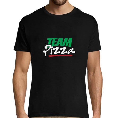 T-Shirt Homme Team Pizza en Coton Imprimé en France Idée Cadeau Papa Original